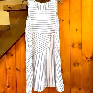 Stripe linen sleeveless dress by Et Lois. size Small